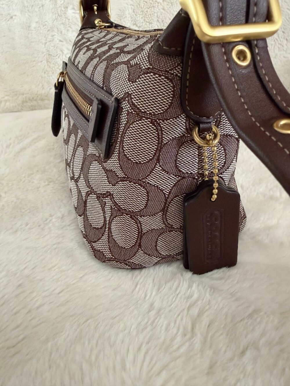 Coach Demi Signature Monogram Jacquard Shoulder Bag - Picture 8 of 16